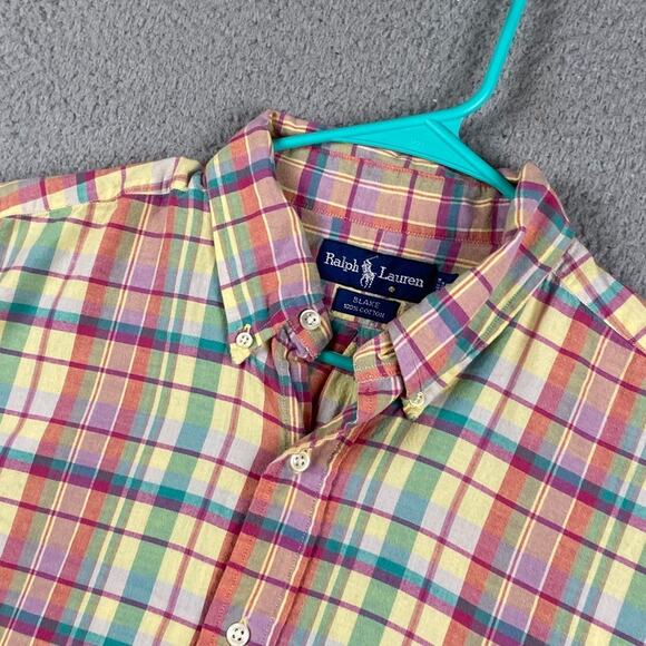 VTG Ralph Lauren Blake Button Shirt Men's Large Preppy Plaid Causal Classic - Picture 4 of 8
